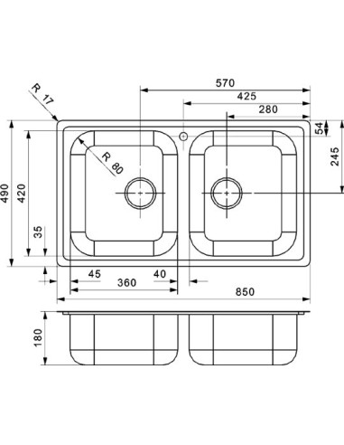 Reginox virtuves izlietne Centurio L 20 LUX OKG
