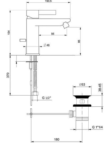 Webert bidē jaucējkrāns DoReMi DR840102015