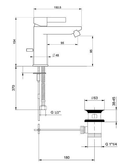 Webert bidē jaucējkrāns DoReMi DR840102015