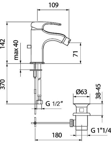 Webert bidē jaucējkrāns Kimono KI840102015 хром