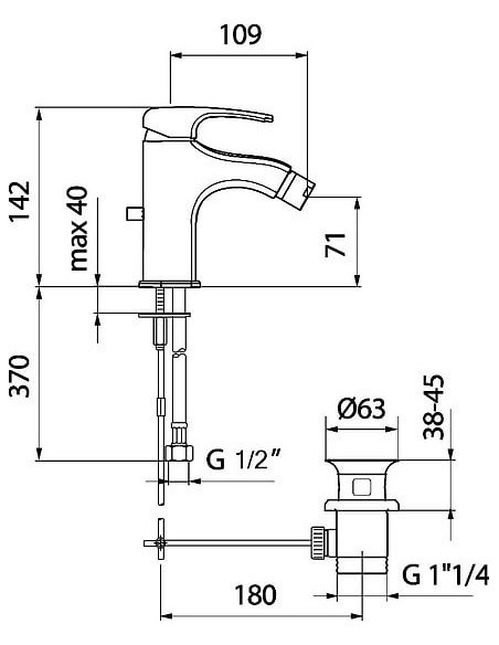 Webert bidē jaucējkrāns Kimono KI840102015 хром