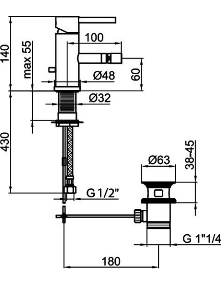 Webert bidē jaucējkrāns Elio EL840102015 хром