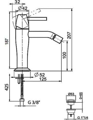 Webert bidē jaucējkrāns Opera moderna OE840102015