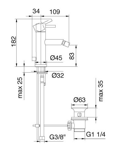 Treemme bidē jaucējkrāns Vela 5820.CC.VL