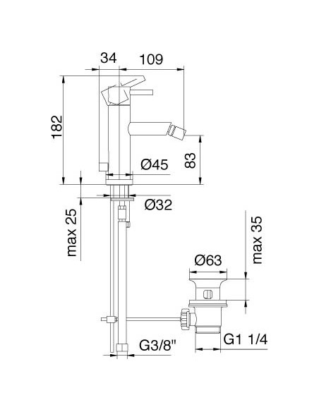 Treemme bidē jaucējkrāns Vela 5820.CC.VL