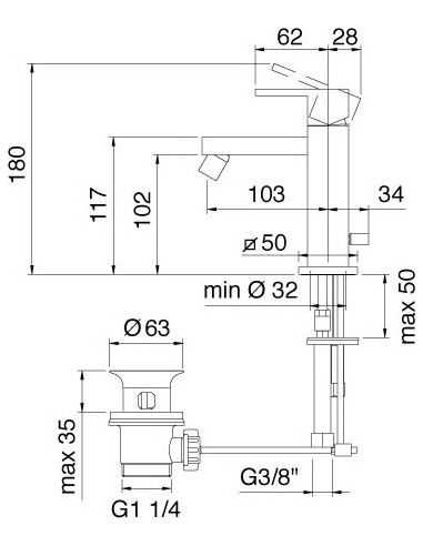 Treemme bidē jaucējkrāns Q 5620.CC