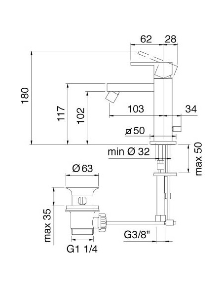 Treemme bidē jaucējkrāns Q 5620.CC