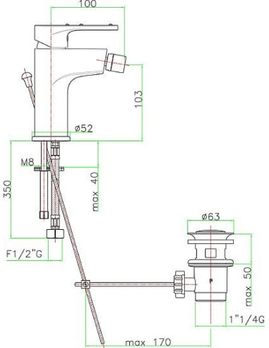 Fiore bidē jaucējkrāns Kyma Sky 78CR6530