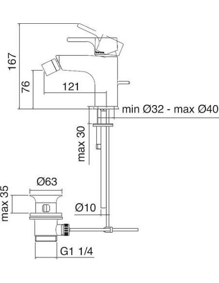 Treemme bidē jaucējkrāns Cleo 6320.BC