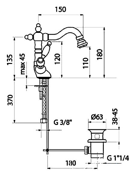 Webert bidē jaucējkrāns Alexandra AL710402065 бронза