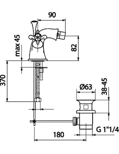Webert bidē jaucējkrāns Ottocento OT710102010...