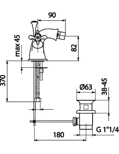 Webert bidē jaucējkrāns Ottocento OT710102010 золото