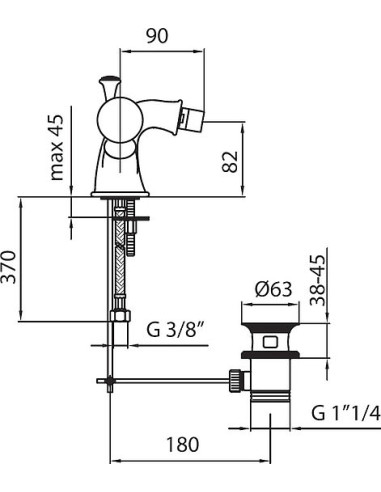 Webert bidē jaucējkrāns Karenina KA710102017...