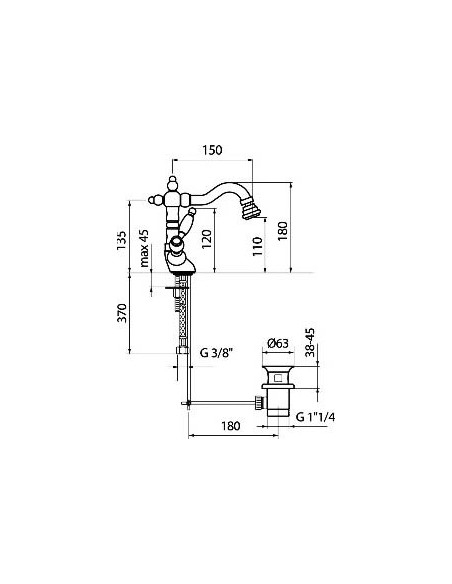 Webert bidē jaucējkrāns Alexandra AL710402017 хром-золото