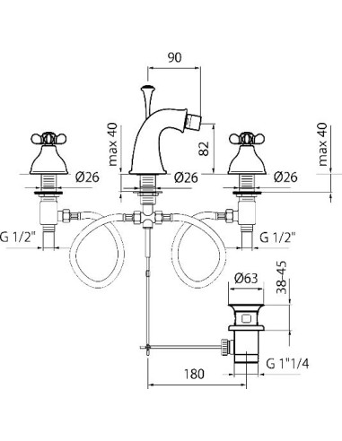 Webert bidē jaucējkrāns Ottocento OT710202015
