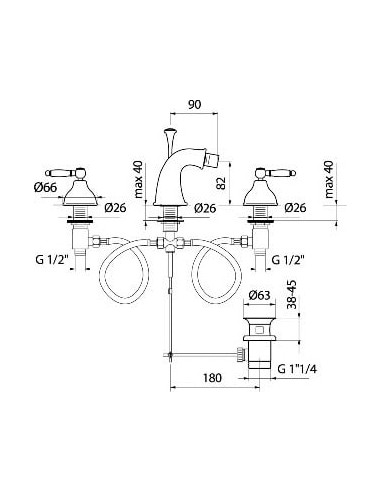 Webert bidē jaucējkrāns Dorian DO710202015 хром