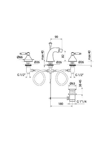 Webert bidē jaucējkrāns Dorian DO710202015 хром