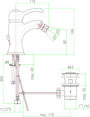 Fiore bidē jaucējkrāns Jafar 47ZZ5321