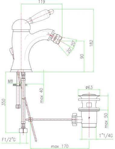 Fiore bidē jaucējkrāns Imperial 83CR5321
