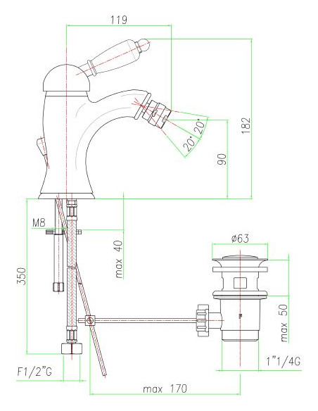 Fiore bidē jaucējkrāns Imperial 83CR5321