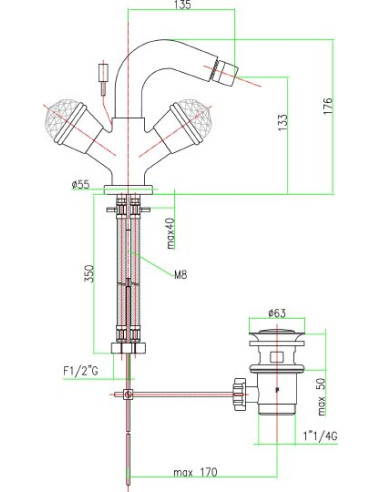 Fiore bidē jaucējkrāns XT Sky 17CR0532