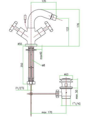 Fiore bidē jaucējkrāns XT 25CR0532