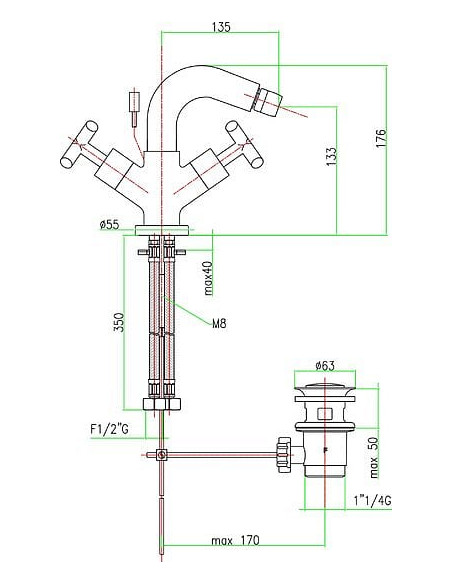 Fiore bidē jaucējkrāns XT 25CR0532