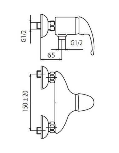 KFA Armatura dušas krāns, PIRYT 446-040-00, hroms