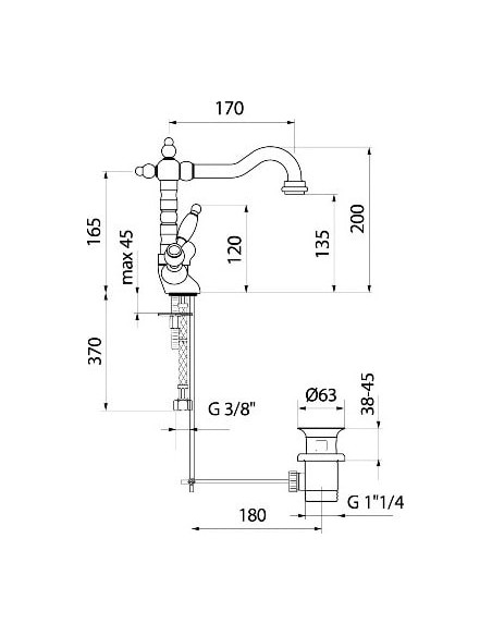 Webert izlietnes jaucējkrāns Dorian DO700302065 бронза