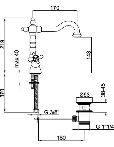 Webert izlietnes jaucējkrāns Ottocento OT700302065