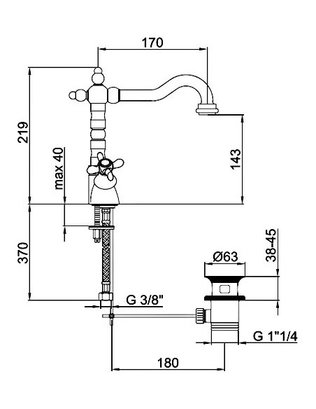 Webert izlietnes jaucējkrāns Ottocento OT700302065