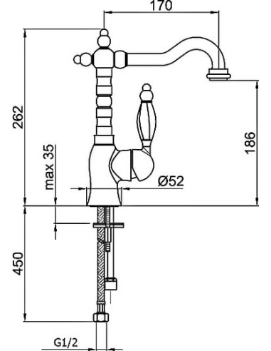 Webert izlietnes jaucējkrāns Dorian DO831802065