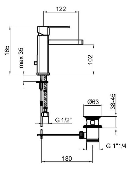 Webert izlietnes jaucējkrāns Azeta New AA830102015