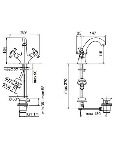 Treemme izlietnes jaucējkrāns Old Italy...