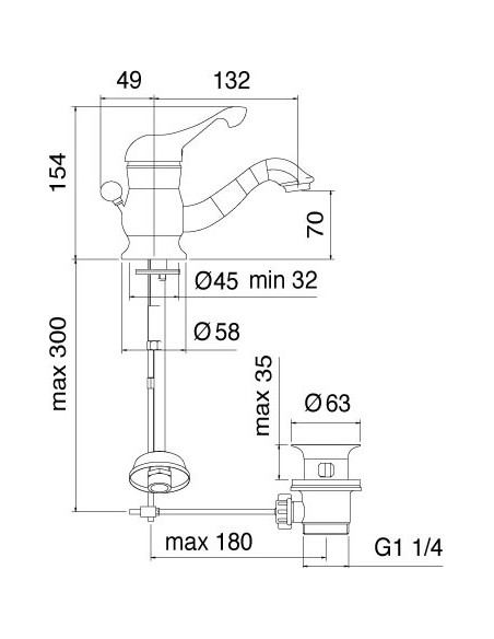 Treemme izlietnes jaucējkrāns Piccadilly 2110.UU
