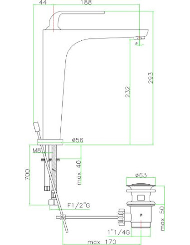 Fiore izlietnes jaucējkrāns Koko 87CR5517