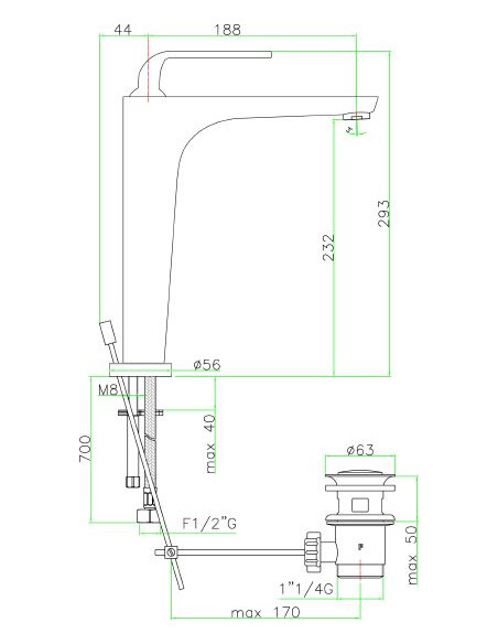 Fiore izlietnes jaucējkrāns Koko 87CR5517