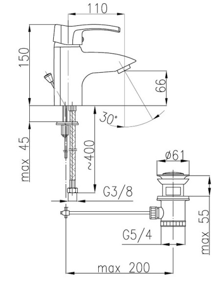 KFA Armatura keramiskās izlietnes krāns KWARC 4202-815-00