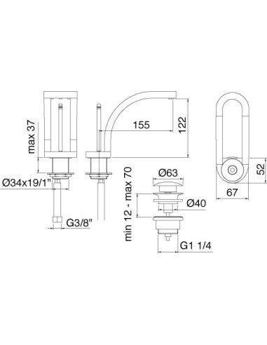 Treemme izlietnes jaucējkrāns Philo 7010.CC