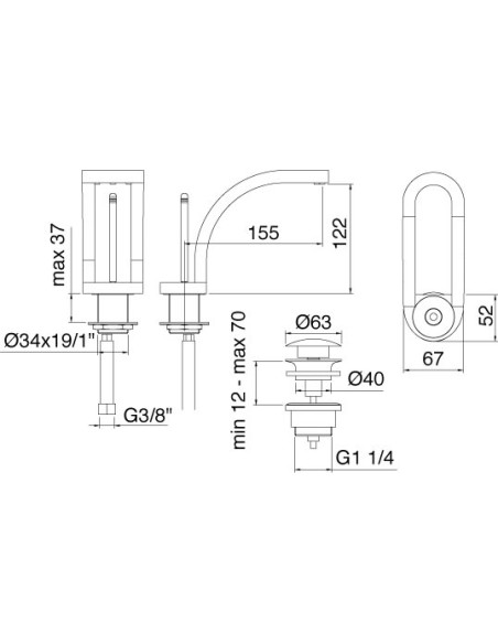 Treemme izlietnes jaucējkrāns Philo 7010.CC