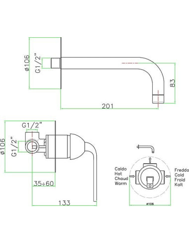 Fiore izlietnes jaucējkrāns Koko 87CR7535