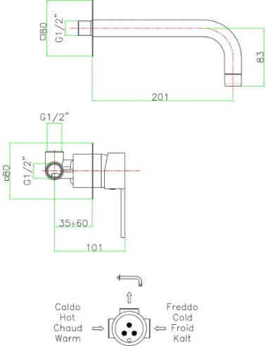 Fiore izlietnes jaucējkrāns Katana 77CR7527