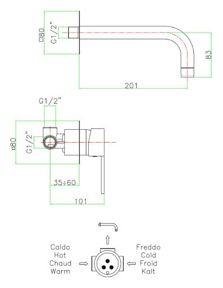 Fiore izlietnes jaucējkrāns Katana 77CR7527