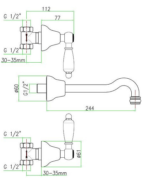 Fiore izlietnes jaucējkrāns Coloniale 02ZZ0636