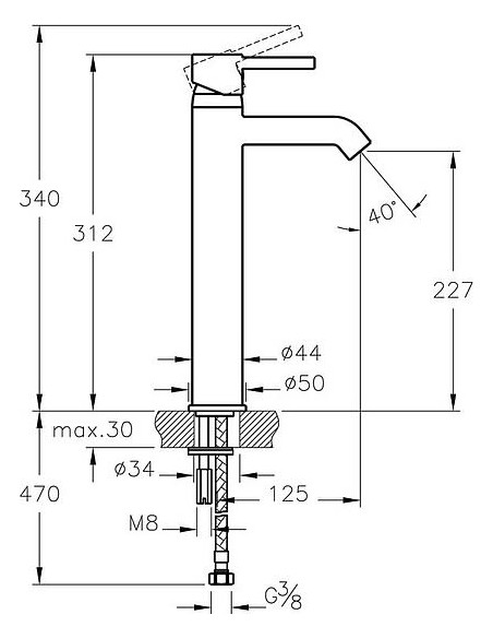 VitrA izlietnes jaucējkrāns Minimax S A41990EXP - 5
