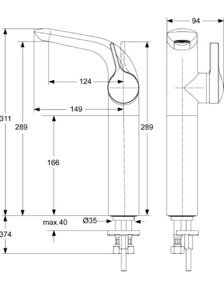 Ideal Standard izlietnes jaucējkrāns Melange A4266AA