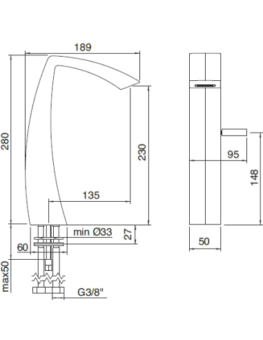 Treemme izlietnes jaucējkrāns Arche 2418.CC