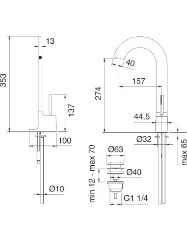 Treemme izlietnes jaucējkrāns Cut 3312.CC