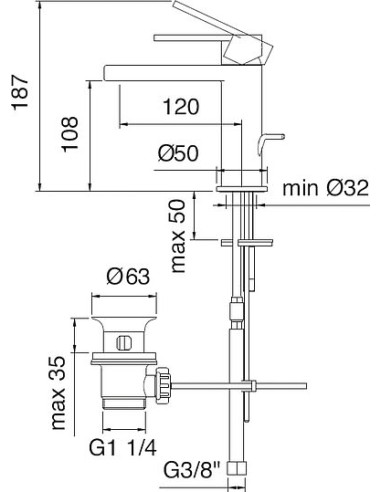 Treemme izlietnes jaucējkrāns Klab 2710.CC