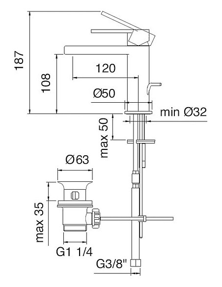 Treemme izlietnes jaucējkrāns Klab 2710.CC